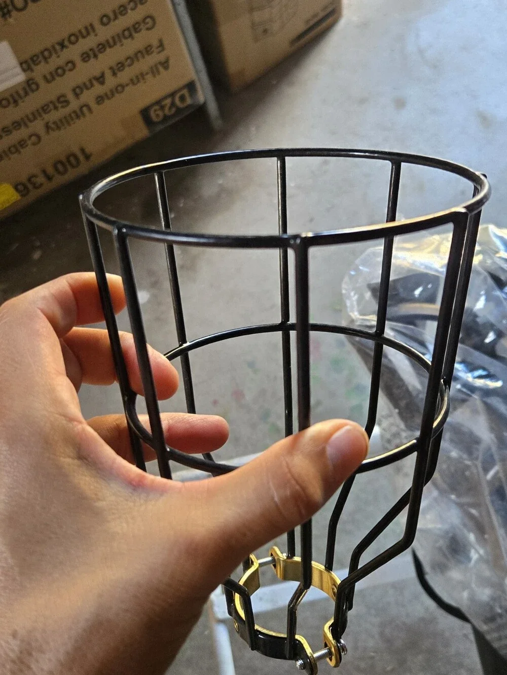 Modern Industrial Black Cage Pendant Light - Unbranded